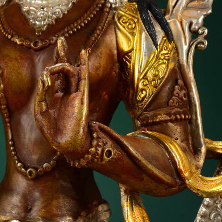 Bodhisattva Green Tara Hope Copper Statue Decoration - image 12