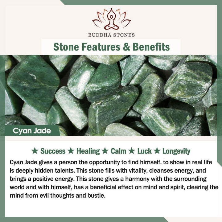 Buddha Stones Cyan Jade Gourd Lotus Leaf Abundance Pendant Necklace - image 5