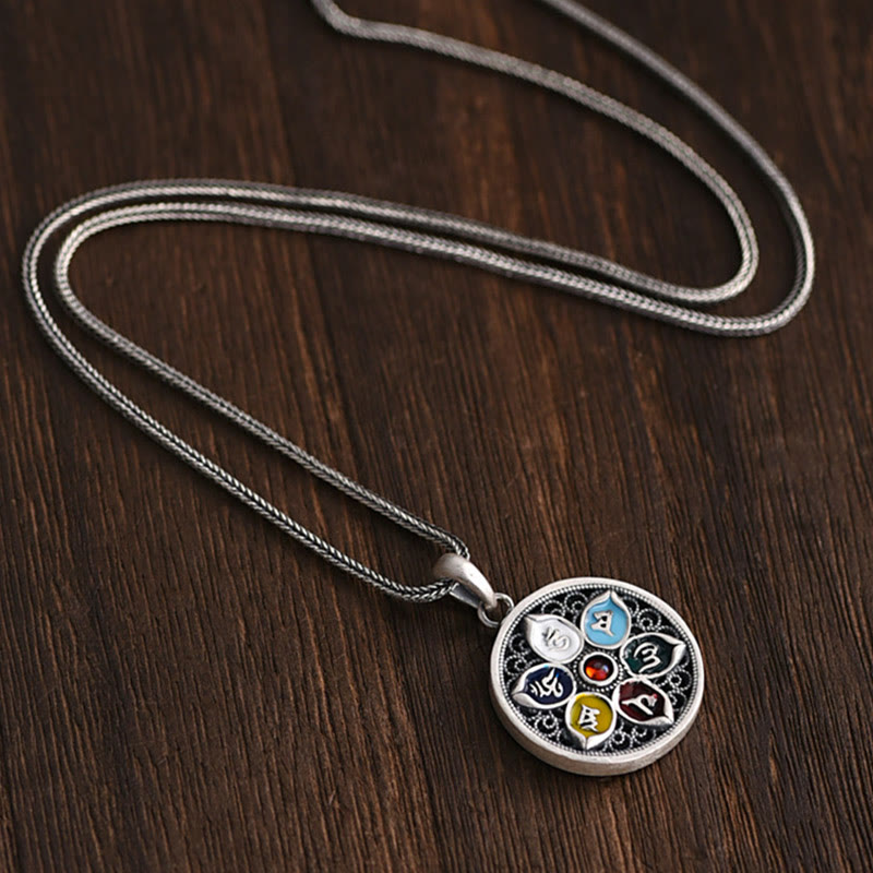Buddha Stones Tibetan Om Mani Padme Hum Purity Necklace Pendant - image 3