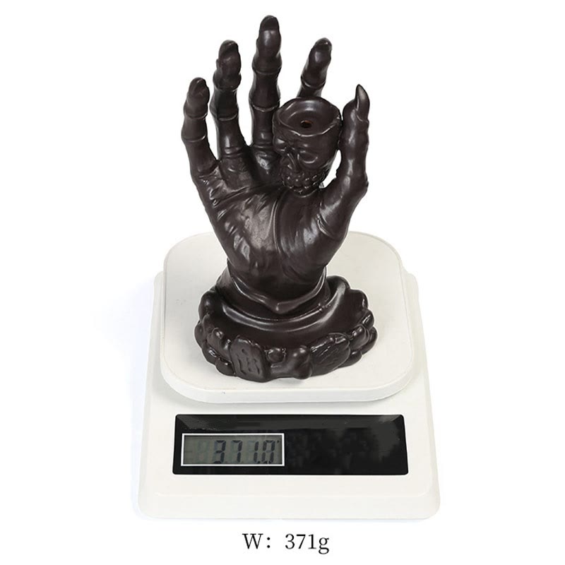 Buddha Stones Halloween Ghost Hand Skull Head Ceramic Peace Healing Incense Burner Decoration - image 4