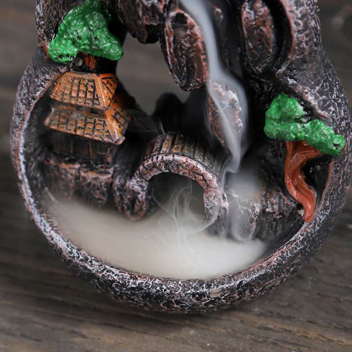 Mountain Bridges Pattern Meditation Resin Backflow Incense Burner - image 3
