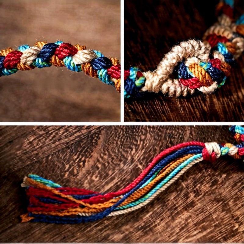 Buddha Stones Hand-Woven Multicolor Tibetan Luck Rope Bracelet - image 8