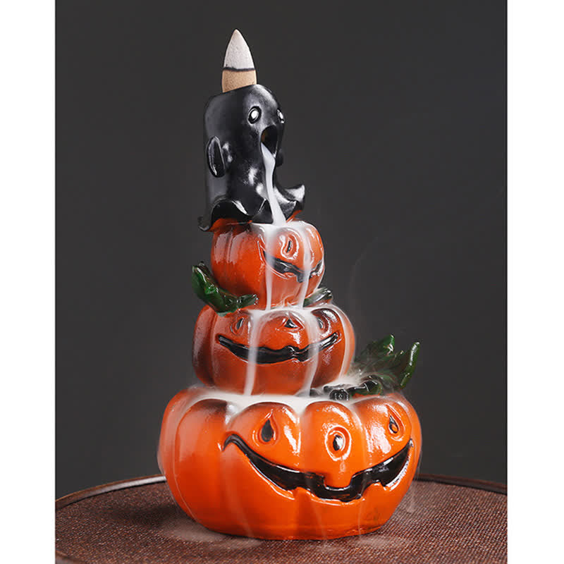 Halloween Pumpkins Ghost Resin Backflow Smoke Fountain Incense Burner Decoration - image 8
