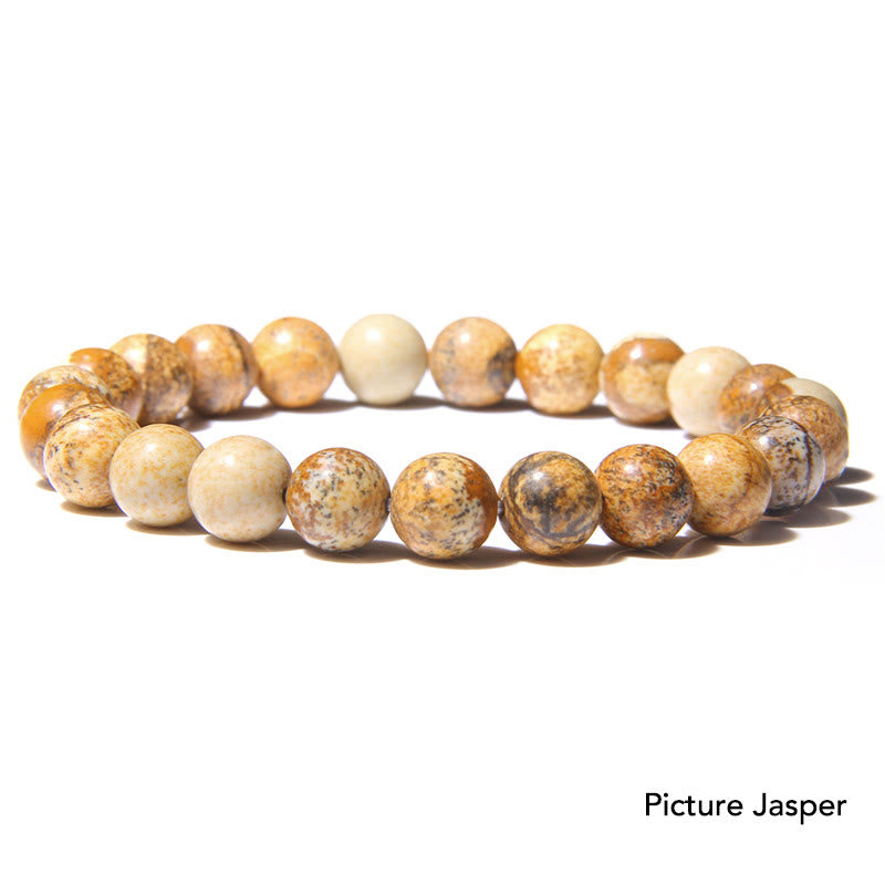 Natural Agate Stone Crystal Balance Beaded Bracelet