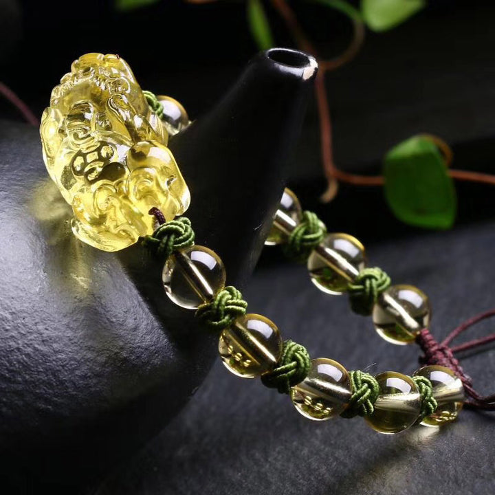Buddha Stones Natural Citrine Pixiu Wealth Protection Bracelet - image 2