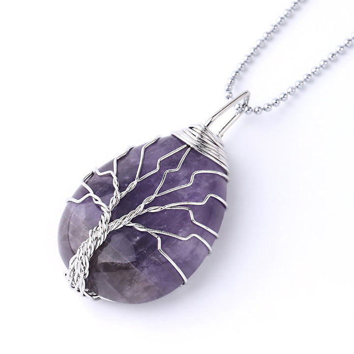 Buddha Stones Natural Quartz Crystal Tree Of Life Healing Energy Necklace Pendant - image 37