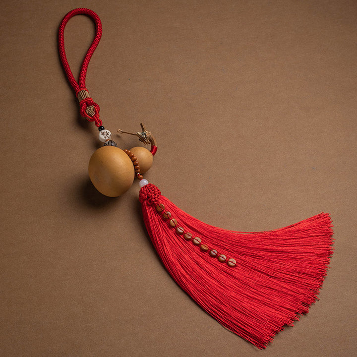Buddha Stones Feng Shui Coins Gourd Chinese Knot Lucky Coins Five Emperor Money Wealth Tassels Decoration - Red - image 3