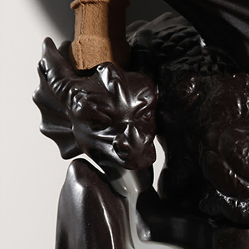 Nordic Dragon Ceramic Backflow Smoke Fountain Meditation Healing Incense Burner Led Ball Decoration - image 18