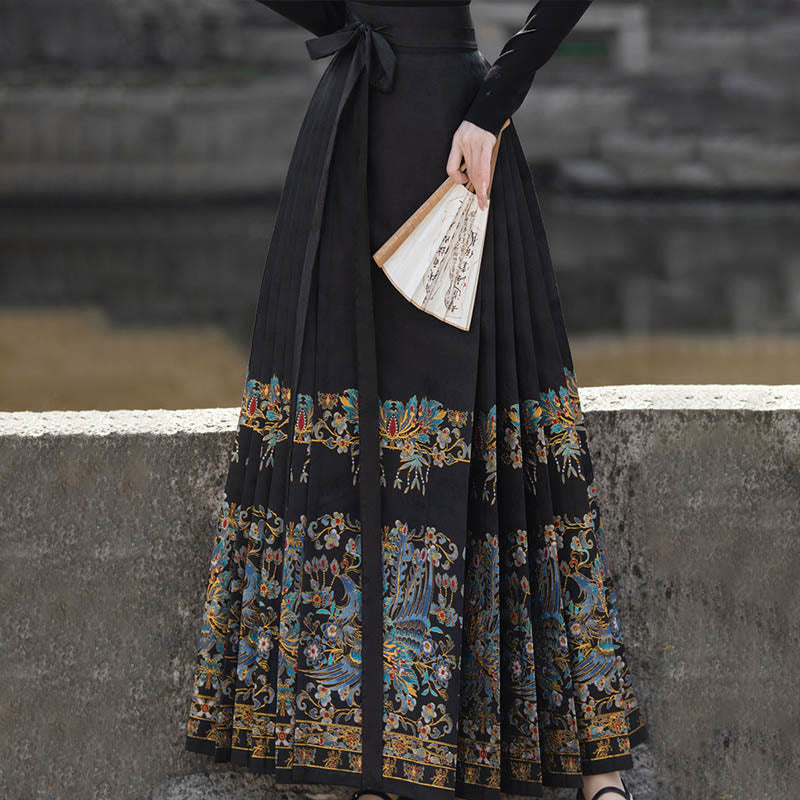 Buddha Stones Short Long Sleeve Shirt Top Chinese Hanfu Ming Dynasty Horse Face Skirt Mamianqun Skirt