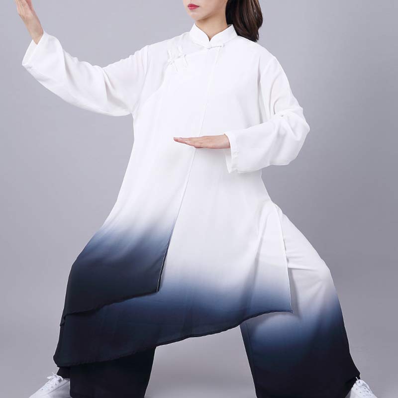 Gradient Painting Meditation Prayer Spiritual Zen Tai Chi Qigong Practice Unisex Clothing Set