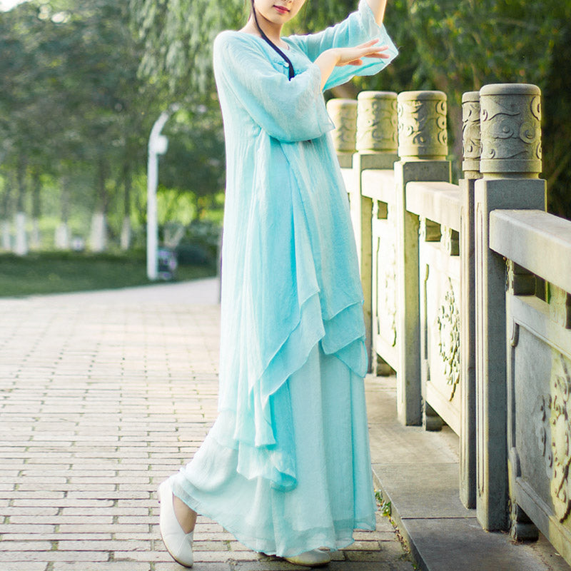 Buddha Stones 3Pcs Yoga Chiffon Clothing Uniform Meditation Zen Practice Women's Set - image 17