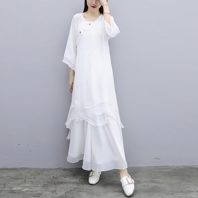 Buddha Stones 3Pcs Yoga Chiffon Clothing Uniform Meditation Zen Practice Women's Set - image 27