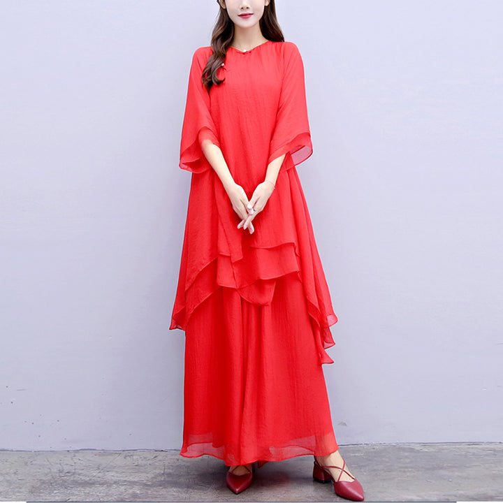 Buddha Stones 3Pcs Yoga Chiffon Clothing Uniform Meditation Zen Practice Women's Set - image 29