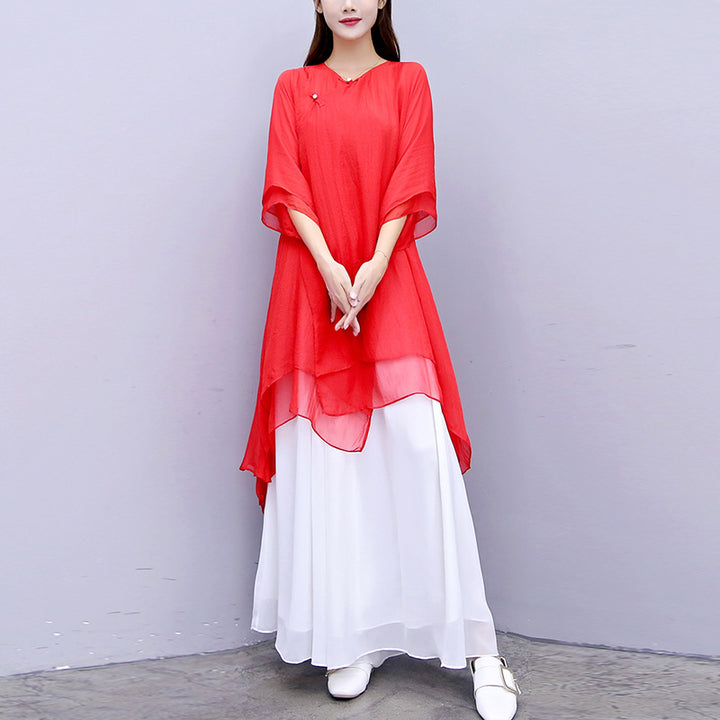 Buddha Stones 3Pcs Yoga Chiffon Clothing Uniform Meditation Zen Practice Women's Set - image 33