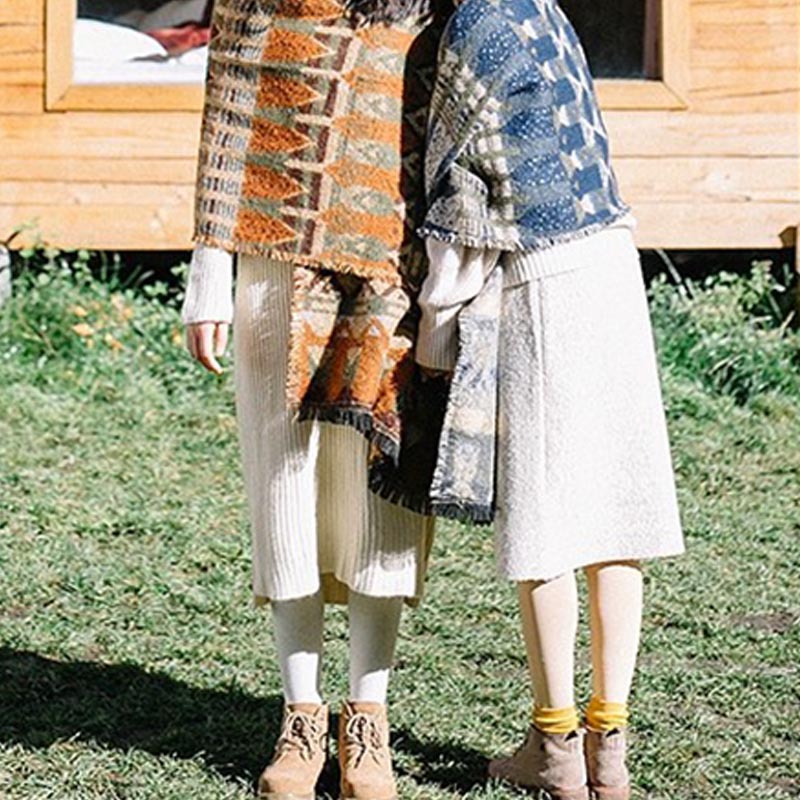 Buddha Stones Tibetan Shawl Classic Geometry Pattern Winter Cozy Travel Scarf Wrap - image 18