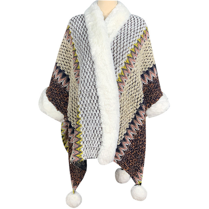 Buddha Stones Tibetan Multicolored Striped Shawl Winter Cozy Travel Scarf Wrap - Gray Beige Brown - image 2