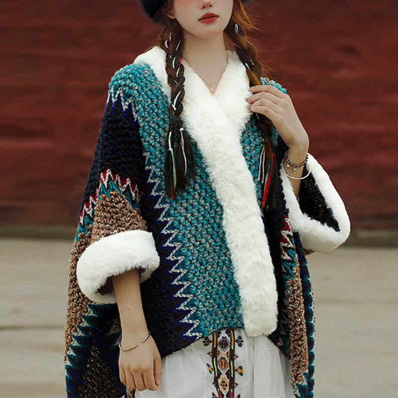 Buddha Stones Tibetan Multicolored Striped Shawl Winter Cozy Travel Scarf Wrap - Sky Blue Dark Blue Brown - image 26