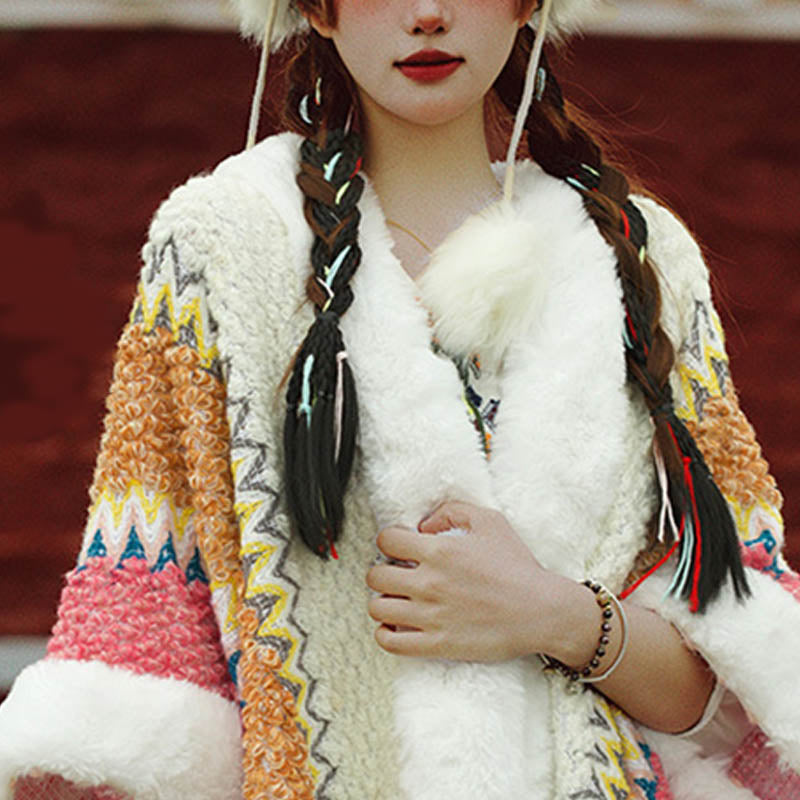 Buddha Stones Tibetan Multicolored Striped Shawl Winter Cozy Travel Scarf Wrap - image 17