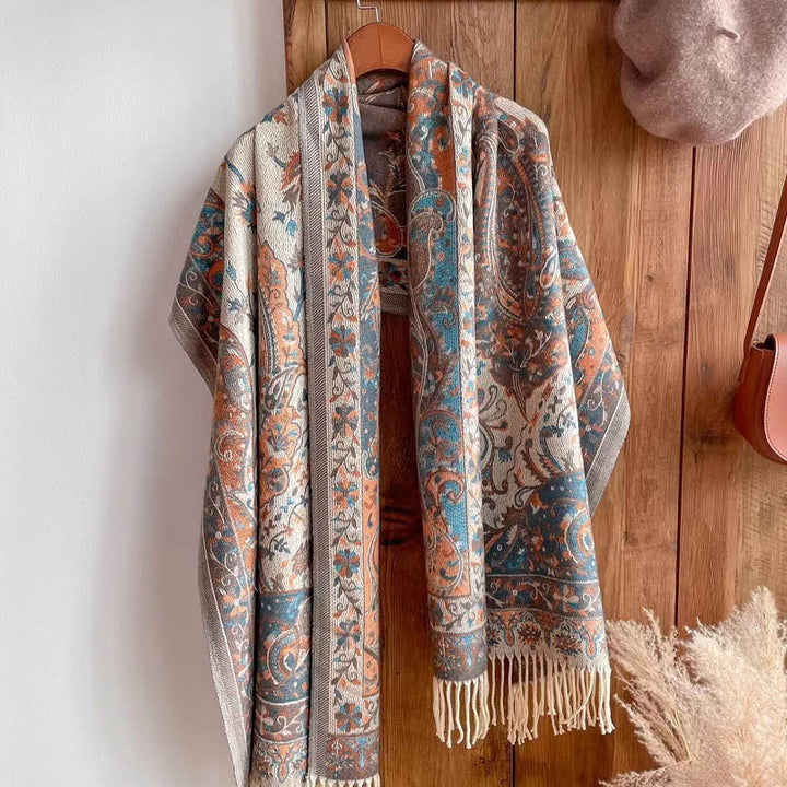 Buddha Stones Tibetan Flower Branch Tassel Shawl Cozy Travel Scarf Wrap - image 10