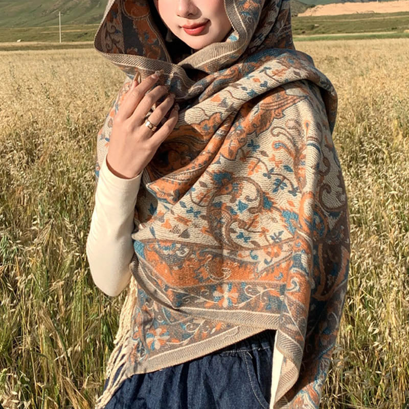 Buddha Stones Tibetan Flower Branch Tassel Shawl Cozy Travel Scarf Wrap - image 6