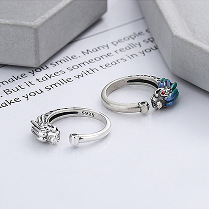 Buddha Stones 925 Sterling Silver Year Of The Dragon Luck Protection Adjustable Metal Ring - image 8