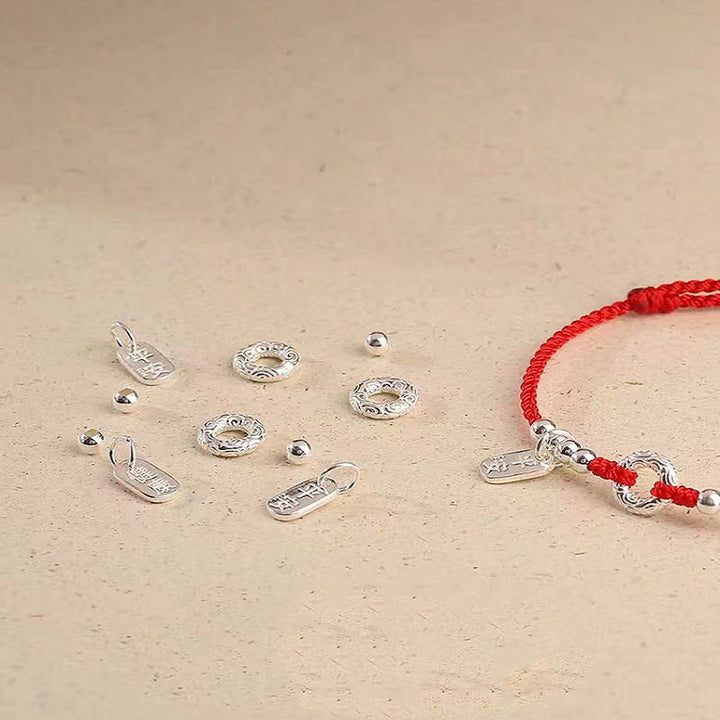 Buddha Stones 925 Sterling Silver Auspicious Clouds Peace Buckle Safe And Sound Bracelet Anklet - image 10
