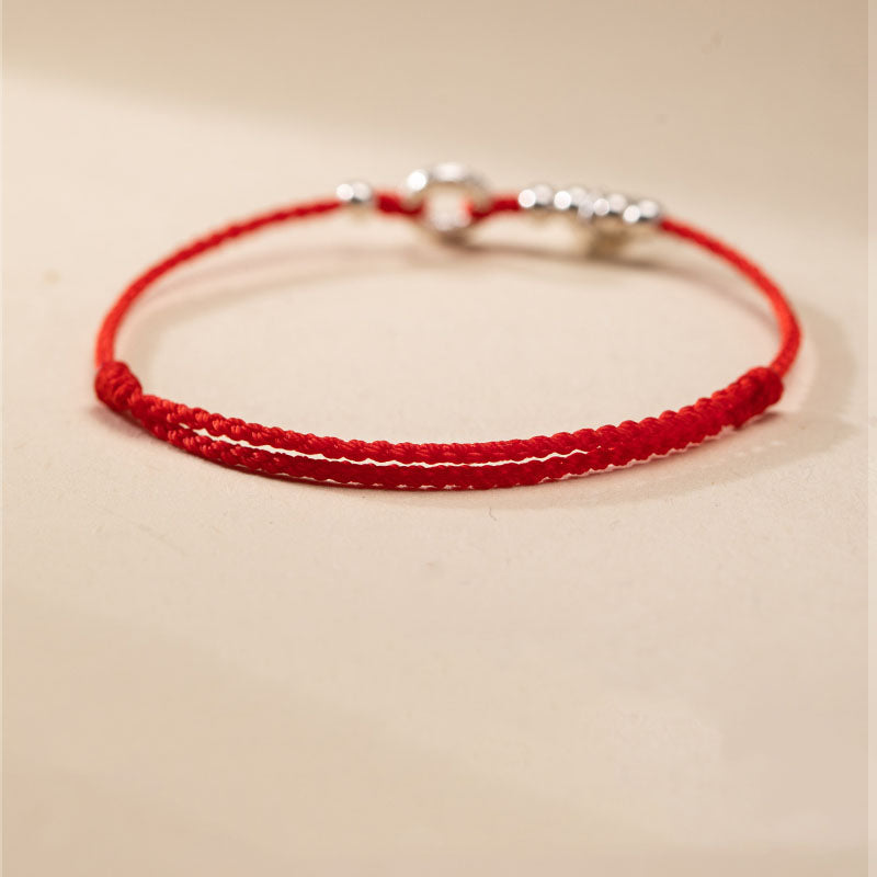 Buddha Stones 925 Sterling Silver Auspicious Clouds Peace Buckle Safe And Sound Bracelet Anklet - image 8