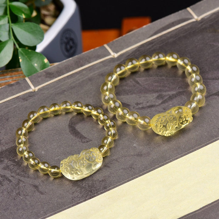Buddha Stones FengShui Citrine PiXiu Wealth Bracelet - image 4