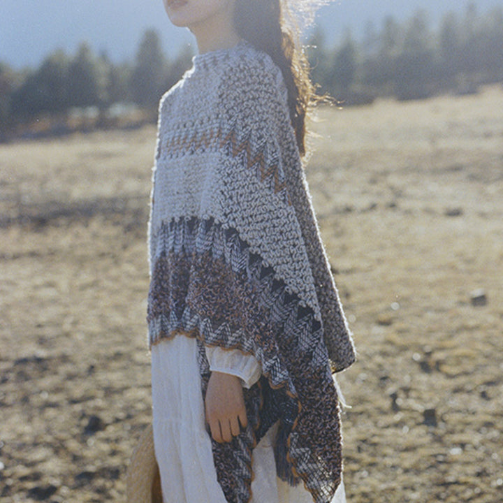 Buddha Stones Tibetan Shawl Gray Brown Striped Knitted Tassels Winter Cozy Travel Scarf Wrap - image 6