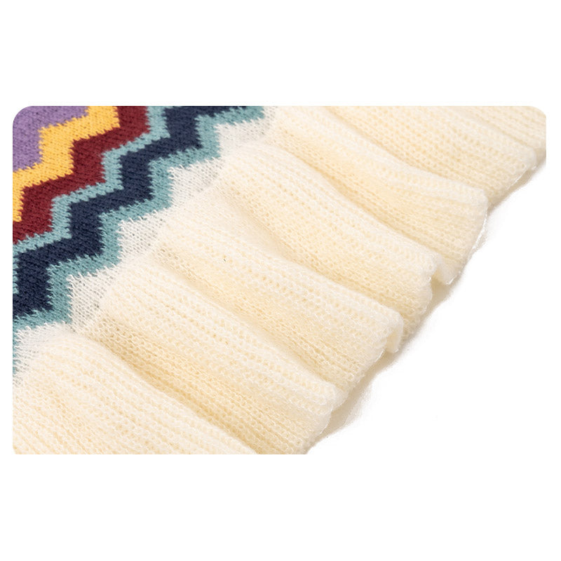 Buddha Stones Tibetan Shawl Colorful Striped Wavy Line Tassels Winter Cozy Travel Scarf Wrap - image 13