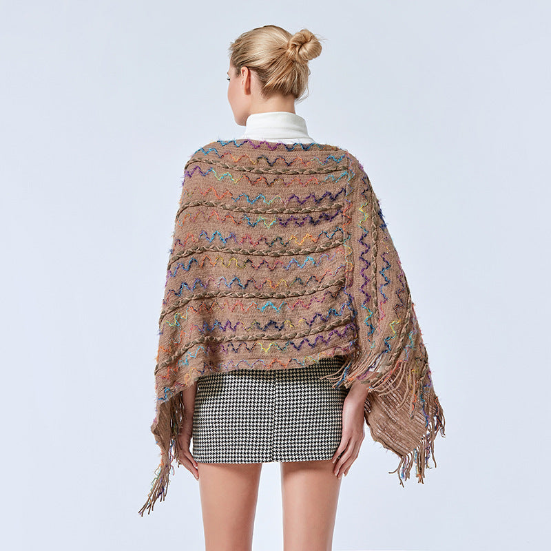 Buddha Stones Tibetan Colorful Striped Shawl Tassels Pullover Winter Cozy Travel Scarf Wrap - image 24