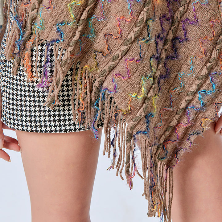 Buddha Stones Tibetan Colorful Striped Shawl Tassels Pullover Winter Cozy Travel Scarf Wrap - image 29