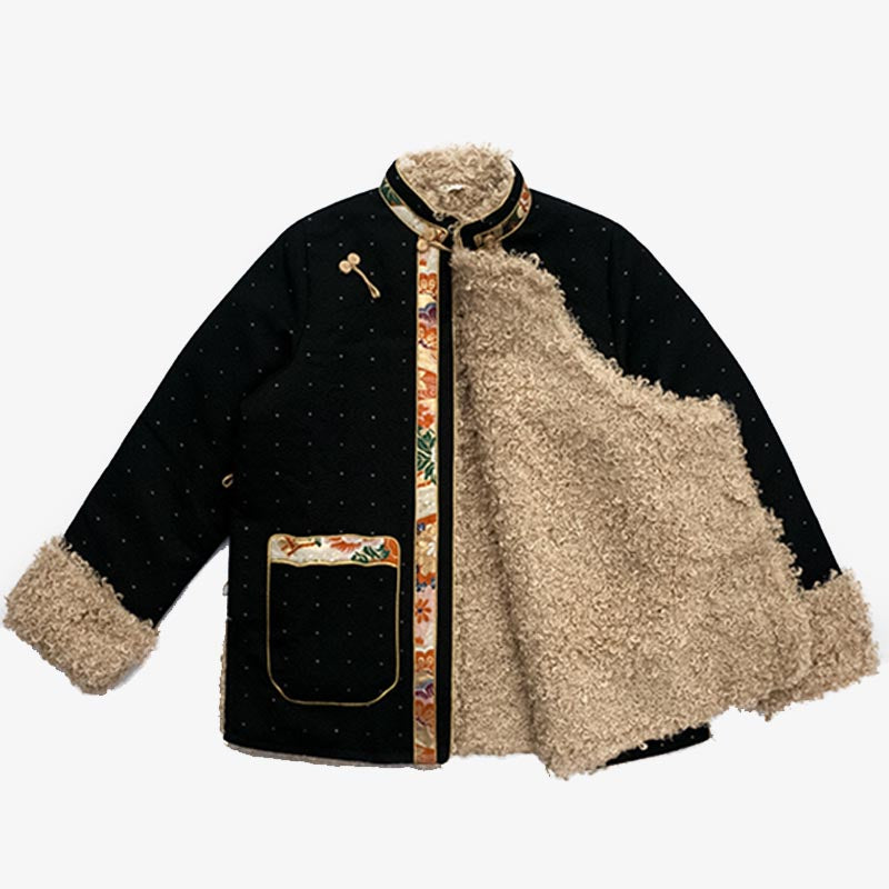 Buddha Stones Tibetan Clothing Lhasa Fleece Lined Top Winter Women Clothing - image 1