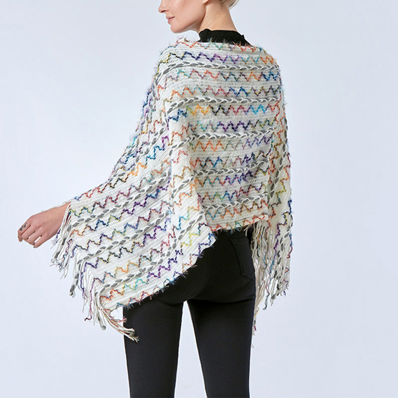 Buddha Stones Tibetan Colorful Striped Shawl Tassels Pullover Winter Cozy Travel Scarf Wrap - image 34