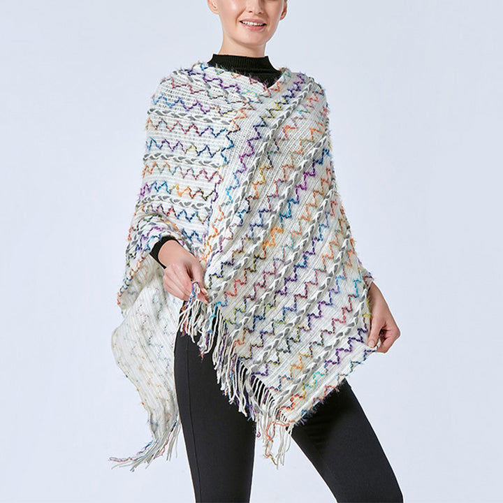 Buddha Stones Tibetan Colorful Striped Shawl Tassels Pullover Winter Cozy Travel Scarf Wrap - image 35