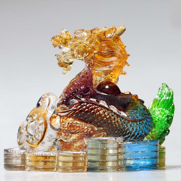 Buddha Stones Year of the Dragon Handmade 12 Chinese Zodiac Liuli Crystal Art Piece Protection Home Office Decoration - image 2