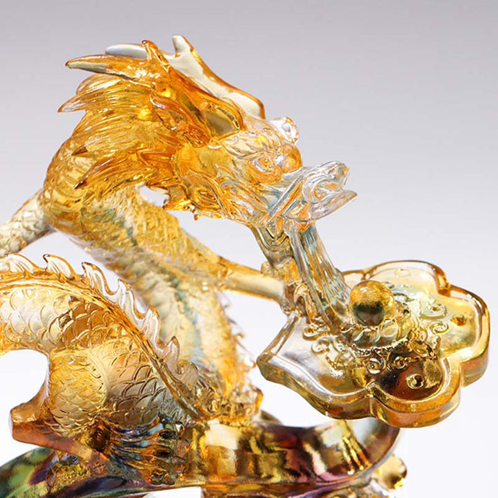 Buddha Stones Year of the Dragon Handmade Ruyi Handle Liuli Crystal Art Piece Protection Home Office Decoration - image 3