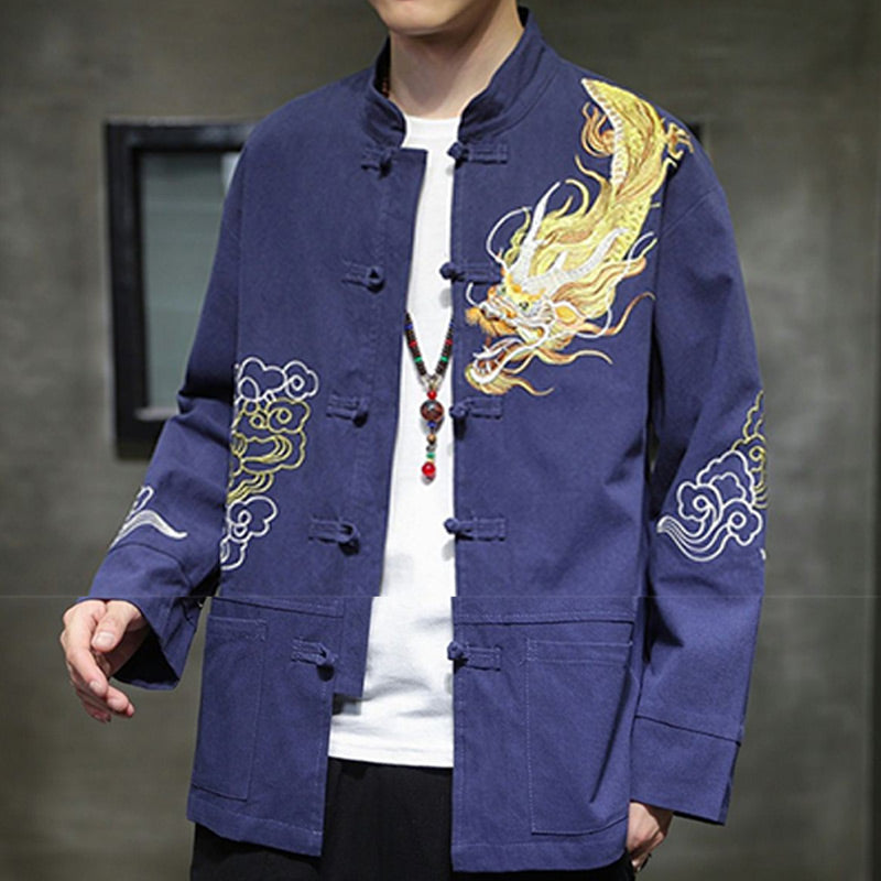 Buddha Stones Dragon Auspicious Cloud Embroidery Clothing Chinese Tang Suit Jacket Men Clothing - image 24