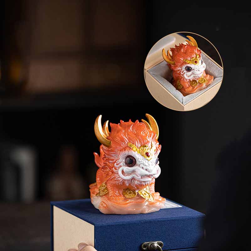 Buddha Stones Color Changing Small Kirin Resin Tea Pet Home Figurine Decoration - image 12