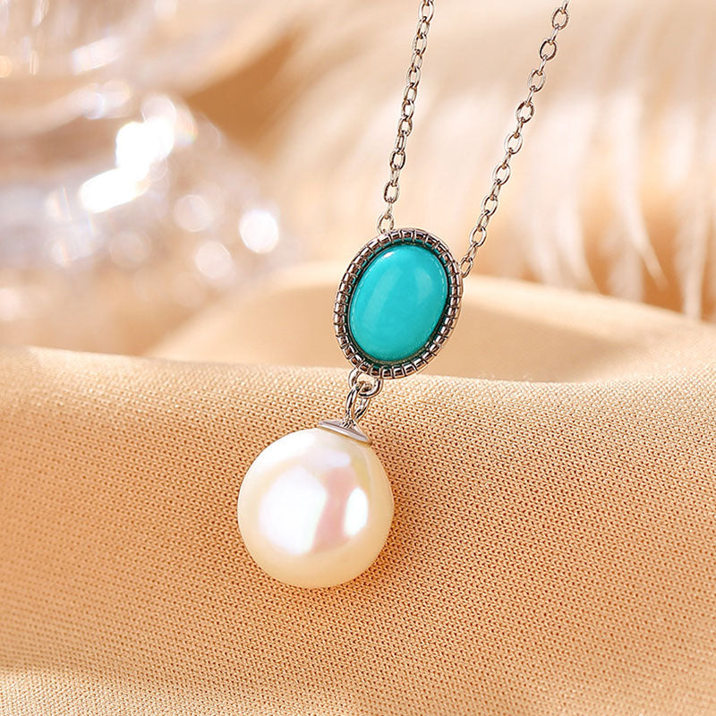 Buddha Stones 925 Sterling Silver Pearl Turquoise Healing Wisdom Necklace Pendant Ring Earrings