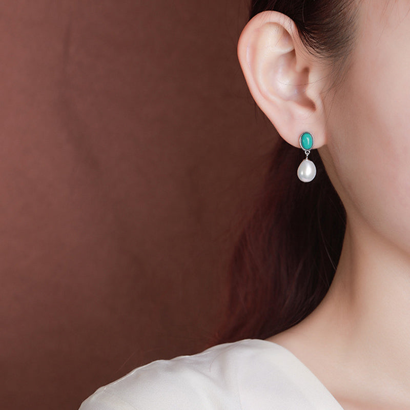 Buddha Stones 925 Sterling Silver Pearl Turquoise Healing Wisdom Necklace Pendant Ring Earrings - image 13