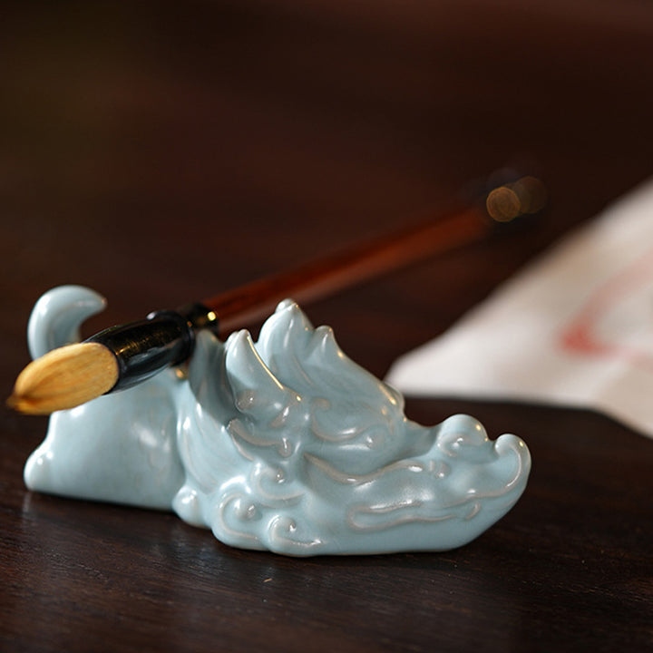 Buddha Stones Year Of The Dragon Luck Ceramic Tea Pet Home Figurine Decoration - image 2