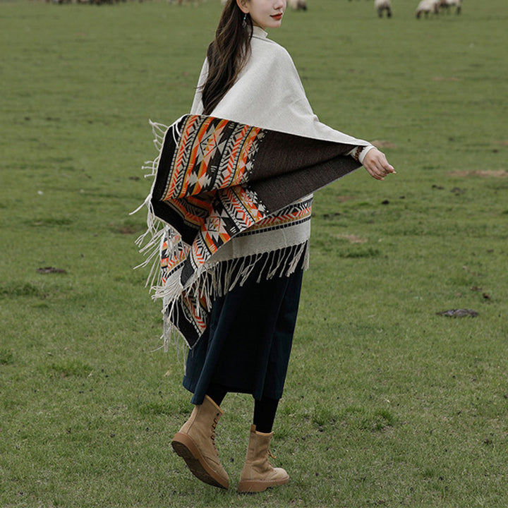 Buddha Stones Tibetan Shawl Colorful Geometry Winter Cozy Travel Scarf Wrap - image 10