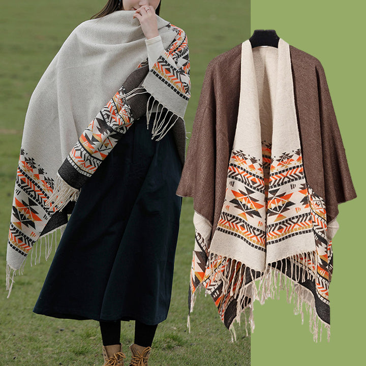 Buddha Stones Tibetan Shawl Colorful Geometry Winter Cozy Travel Scarf Wrap - image 11