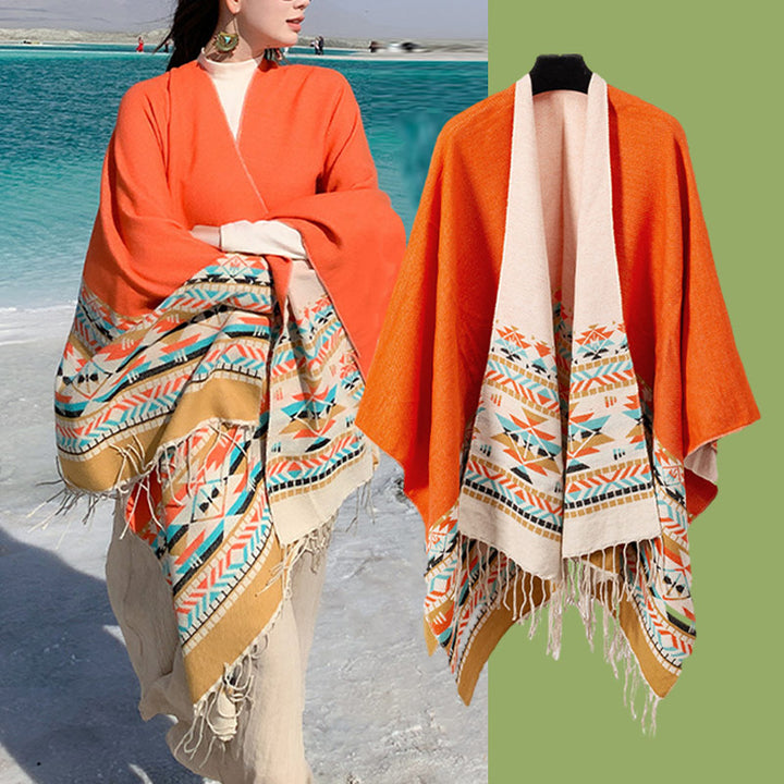 Buddha Stones Tibetan Shawl Colorful Geometry Winter Cozy Travel Scarf Wrap - image 40