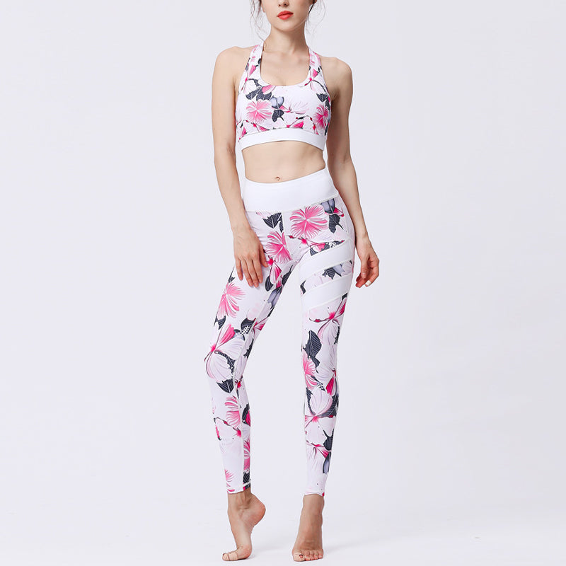 Buddha Stones 2Pcs Sunflower Flowers Leaves Top Pants Sports Fitness Yoga Women's Yoga Sets - image 46