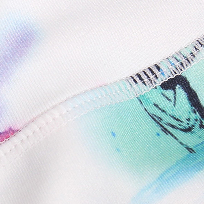 Buddha Stones Pink Flower White Colorful Ink White Leggings Sports Fitness Yoga Women's Pants - image 14