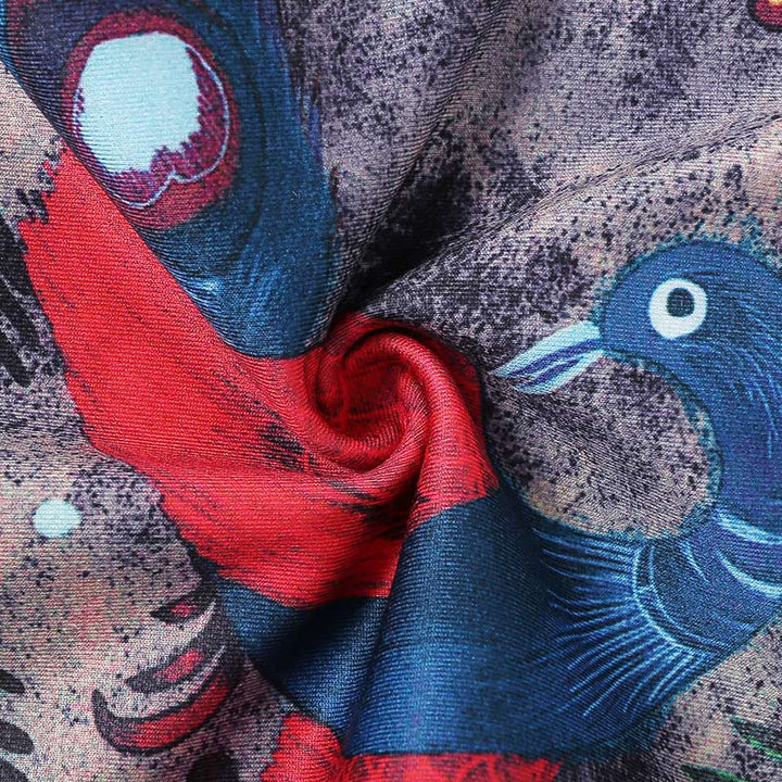 Buddha Stones Red Blue Peacock Feather Pants Sports Fitness Yoga Leggings Women's Yoga Pants - image 7