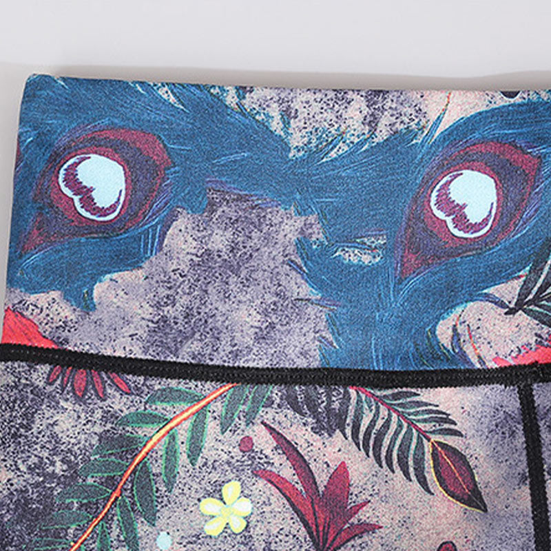 Buddha Stones Red Blue Peacock Feather Pants Sports Fitness Yoga Leggings Women's Yoga Pants - image 8