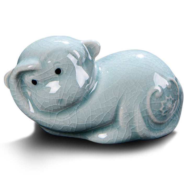 Buddha Stones Chinese Zodiac Wealth Ceramic Tea Pet Home Figurine Decoration - image 20